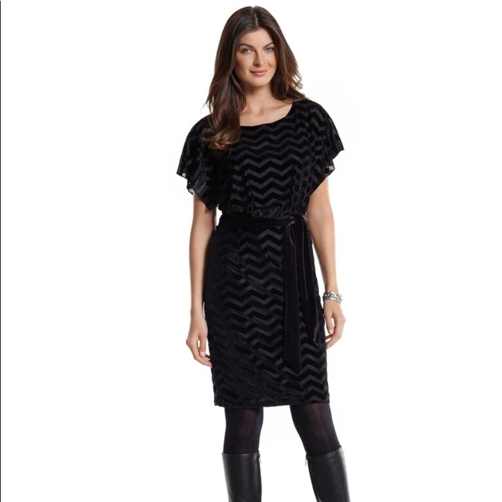 White House Black Market Zig-Zag Velvet Chemise